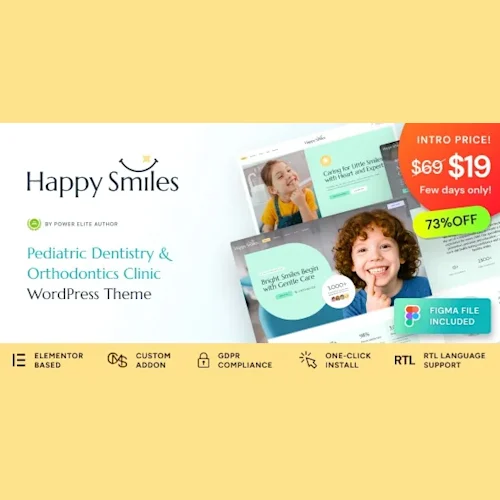 Happy Smiles – Pediatric Dental Clinic & Dentist WordPress Theme