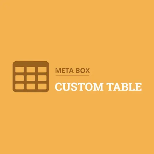 Meta Box Custom Table