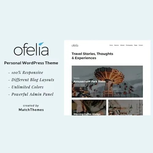 Ofelia - Travel Personal WordPress Blog Theme