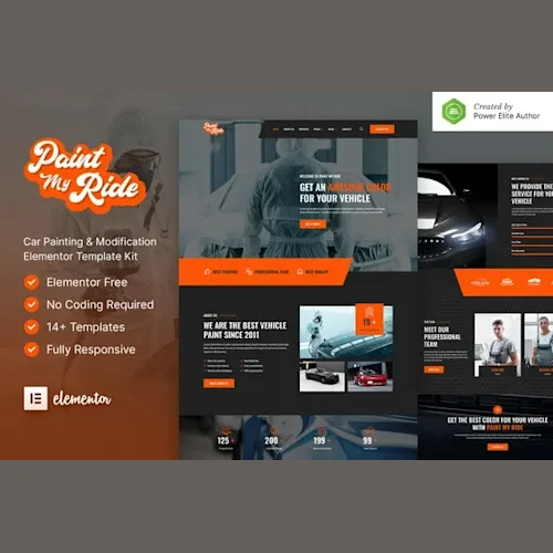 PaintMyRide - Car Painting & Modification Elementor Template Kit