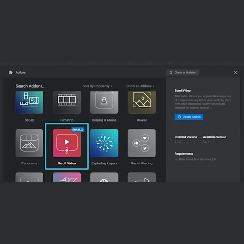 Slider Revolution Scroll Video Add-On