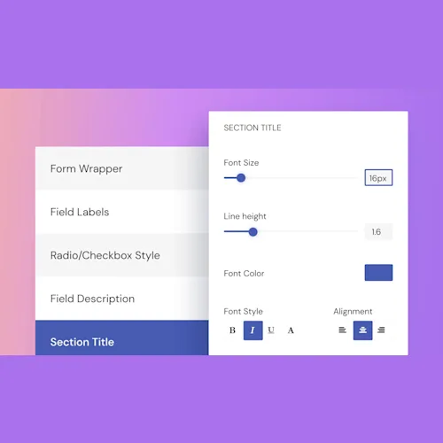 User Registration Style Customizer