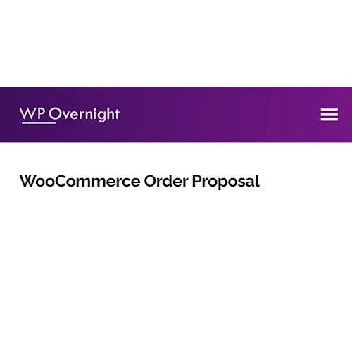 WooCommerce Order Proposal