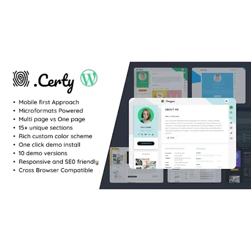 Certy - Creative Resume, CV & vCard WordPress Plugin