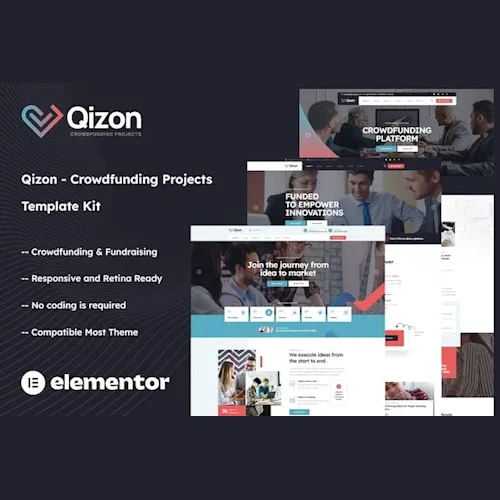 Qizon - Crowdfunding Projects Elementor Template Kit