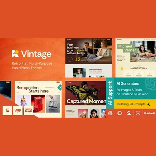 Vintage Retro Flat Multi-Purpose WordPress Theme