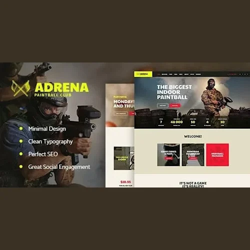 Adrena - Airsoft Club & Paintball WordPress Theme
