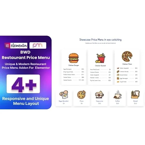 BWD Restaurant Price Menu – Addon for Elementor