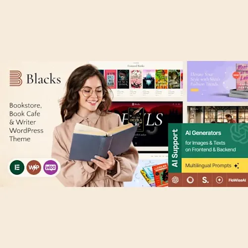 Blacks - Bookstore, Book Cafe & Writer WordPress Theme