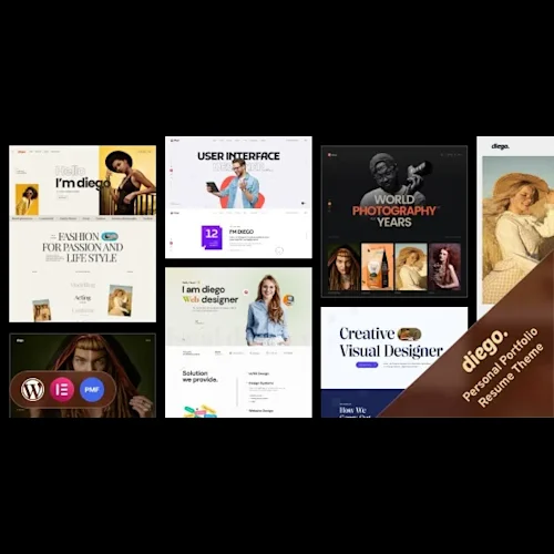 Diego - Creative Personal Portfolio & Resume WordPress Theme with RTL