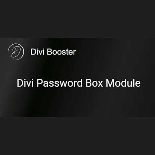 Divi Password Box Module