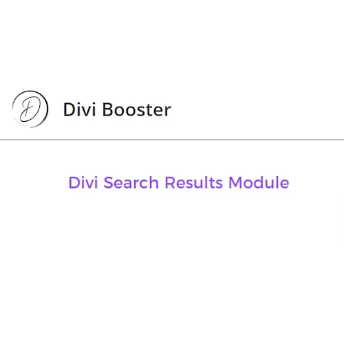 Divi Search Results Module
