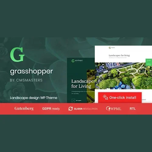 Grasshopper - Landscape Design and Gardening Services WordPress Theme