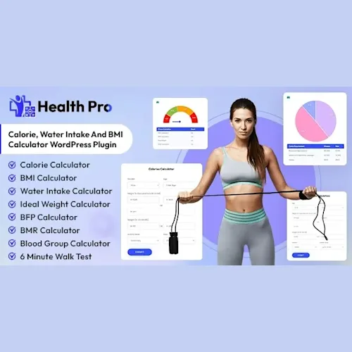 Health Pro - Calorie, Water Intake and BMI Calculator WordPress Plugin