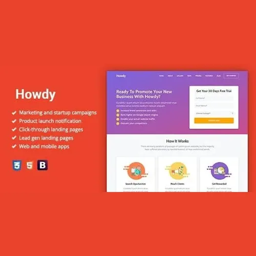 Howdy - Multipurpose High-Converting Landing Page WordPress Theme