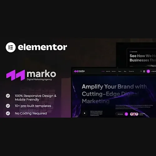 Marko Digital Marketing Agency Elementor Template Kit
