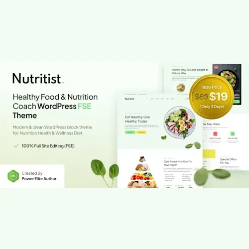 Nutritist – Healthy Food & Nutrition Coach FSE WordPress Theme