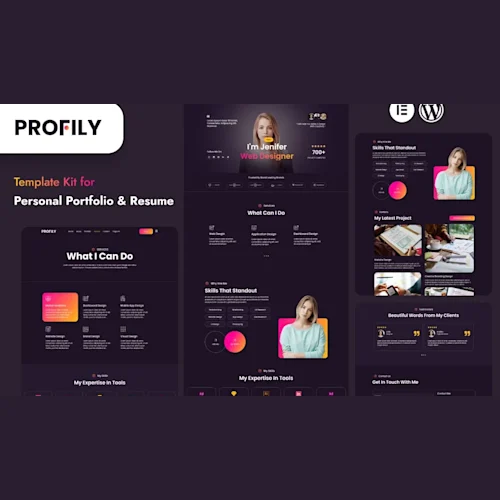 Profily - Personal Portfolios & Resume Elementor Template Kit