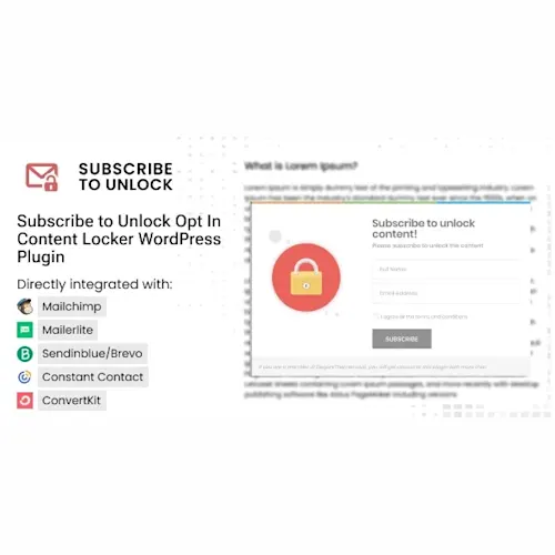 Subscribe to Unlock Opt In Content Locker WordPress Plugin