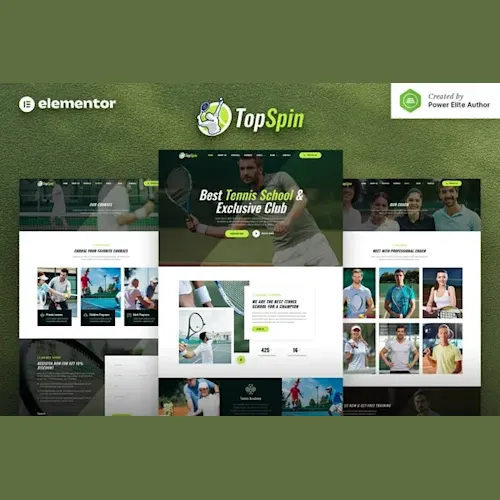 TopSpin – Tennis School & Sports Club Elementor Template Kit