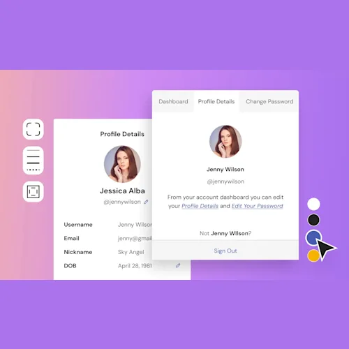 User Registration Customize My Account