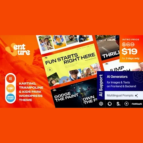 Venture – Karting, Trampoline & Kids Park WordPress Theme