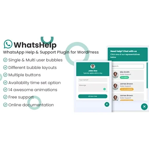 WhatsApp Chat Support Pro – WordPress Plugin