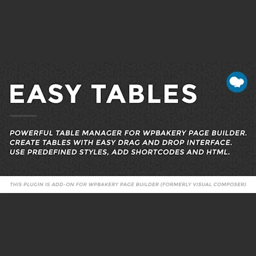 Easy Tables Table Manager for WPBakery Page Builder