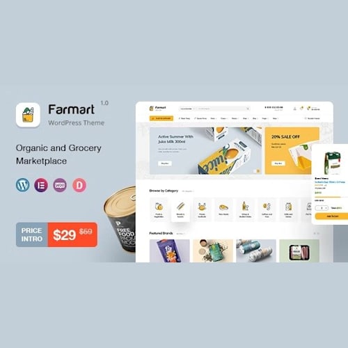 Farmart Organic & Grocery Marketplace WordPress Theme
