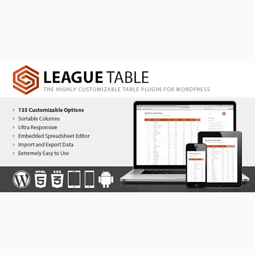 League Table – Responsive Table Builder for WordPress