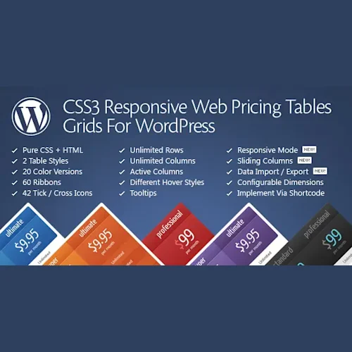 CSS3 Compare Pricing Tables for WordPress